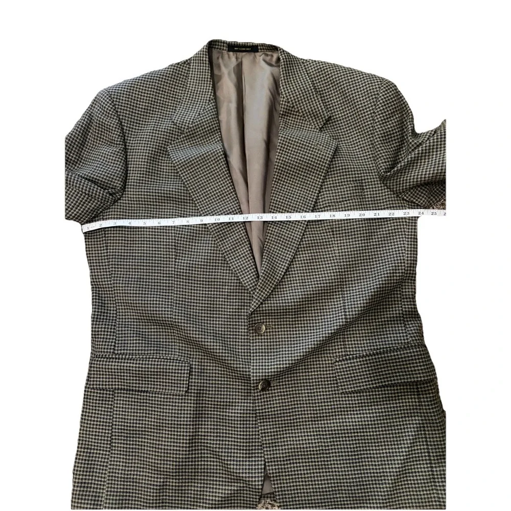 Vintage Monsieur Givenchy Houndstooth Blazer Sport Coat 48L USA Wool Quiet Lux‎